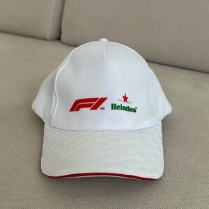 F1 HEINEKEN WHITE AUTHENTIC RACE CAP ADJUSTABLE STRAP BACK